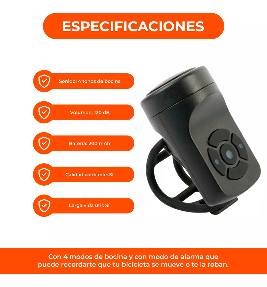 Alarma Sonora Sensor Bicicletas Motos Antirrobo